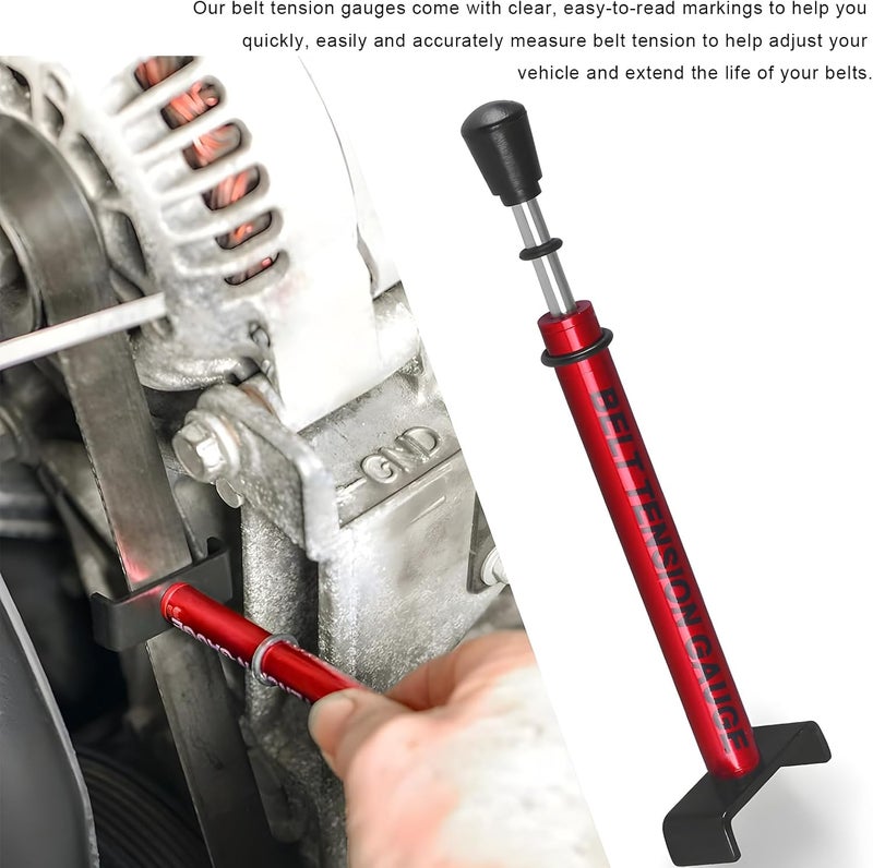 MTRPS Belt Tension Gauge, Adjustable 10 Lbs Specification Drive Belt Tensioner Tool with L Shaped Pad, Universal Measuring Tool for Motorcycles ATVs Secondary Drive Belts (Red) - Image 4